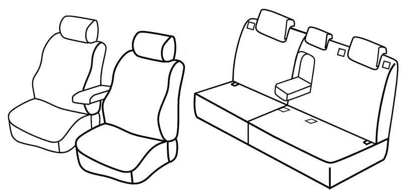 Set coprisedili Superior - Nero/Blu - su misura per Peugeot 308 5p (09/07>09/13)