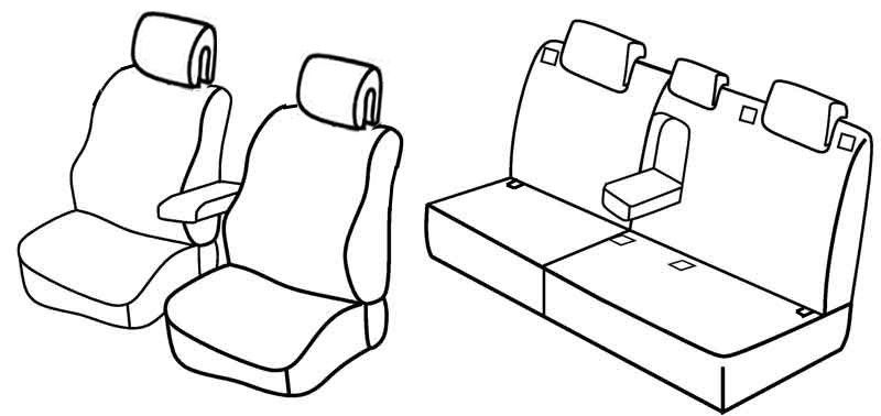 Set coprisedili Superior - Nero/Blu - su misura per Peugeot 308 5p (09/07>09/13)