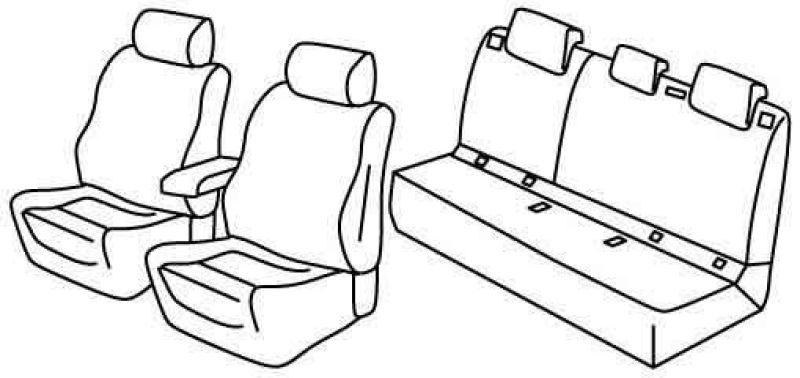 Set coprisedili Superior - Nero/Grigio - su misura per Peugeot 308 5p (10/13>07/21)