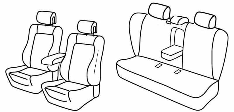 Set coprisedili Superior - Nero/Rosso - su misura per Peugeot 508 4p (03/11>05/18) Active