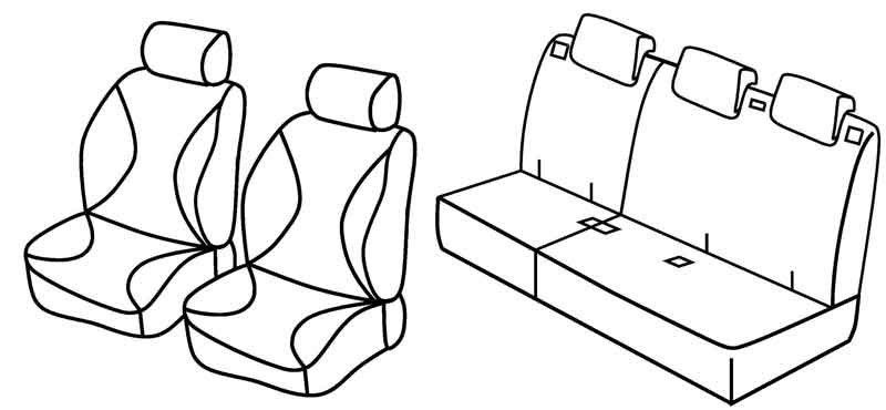 Set coprisedili Superior - Grigio/Nero - su misura per Peugeot 2008 (06/13>11/19)