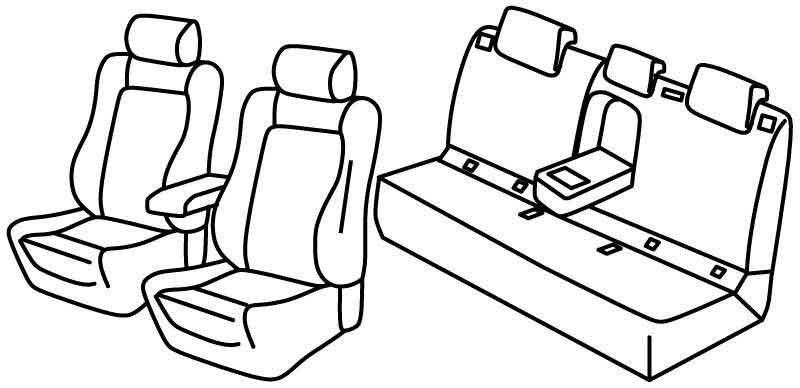 Set coprisedili Superior - Grigio/Nero - su misura per Peugeot 308 5p (10/13>07/21) Allure