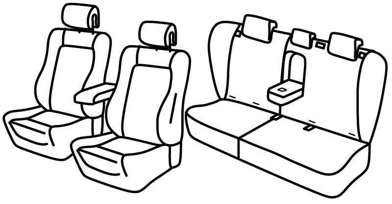 Set coprisedili Superior - Grigio/Nero - su misura per Peugeot 3008 (05/09>09/16)