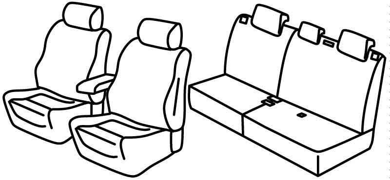 Set coprisedili Superior - Grigio/Nero - su misura per Peugeot 308 sw (05/14>08/21)
