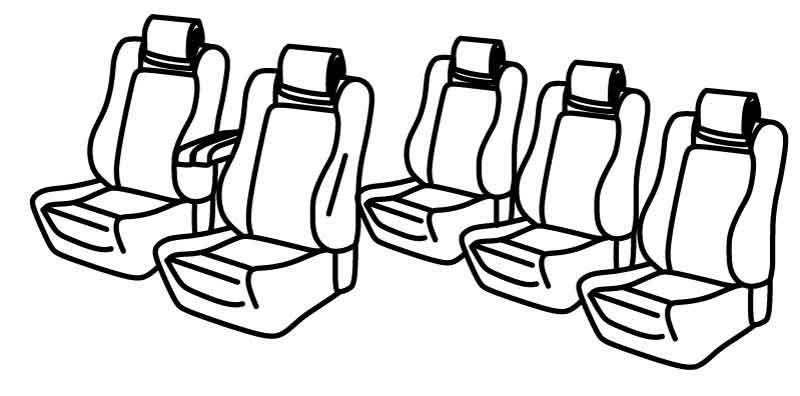 Set coprisedili Superior - Nocciola - su misura per Peugeot 5008 (11/09>12/16) 5 posti
