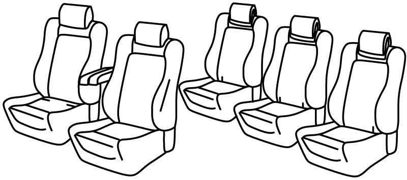 Set coprisedili Superior - Nero/Grigio - su misura per Peugeot 5008 (01/17>)