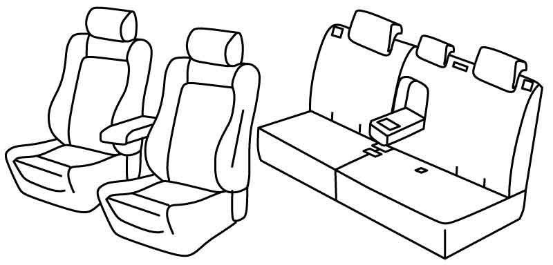 Set coprisedili Superior - Nero/Blu - su misura per Peugeot 308 sw (05/14>08/21)