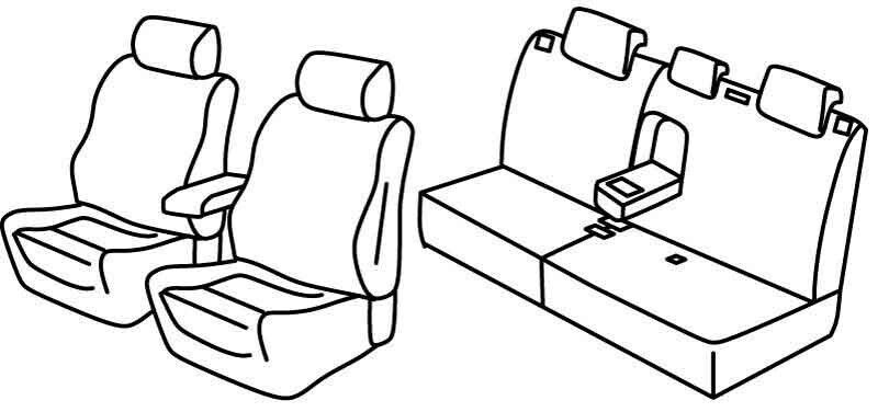 Set coprisedili Superior - Nero/Blu - su misura per Peugeot 308 sw (05/14>08/21)