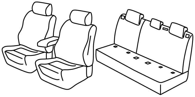 Set coprisedili Superior - Beige - su misura per Peugeot 2008 (12/19>) GT Line - Peugeot 208 5p (11/19>) GT Line