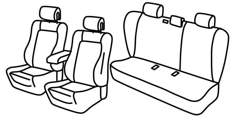 Set coprisedili Superior - Nero/Blu - su misura per Peugeot 508 sw (03/11>05/18)