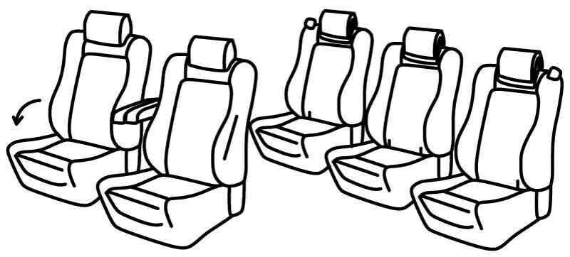 Set coprisedili Superior - Nero/Grigio - su misura per Peugeot 5008 (01/17>)