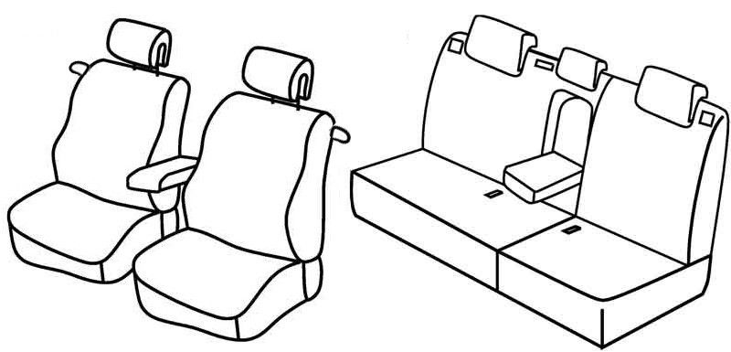 Set coprisedili Superior - Nero/Blu - su misura per Renault Megane III C-C (06/10>02/14)