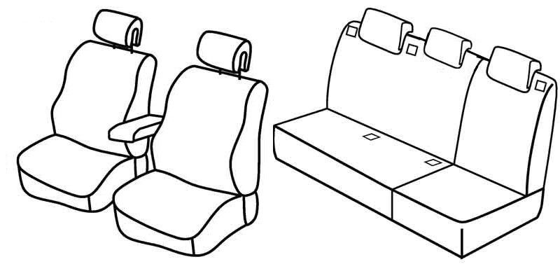 Set coprisedili Superior - Nero/Grigio - su misura per Renault Megane III 5p (11/08>12/15)