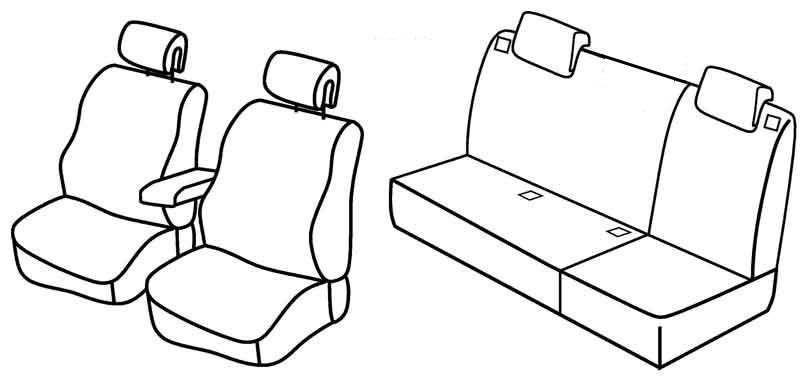 Set coprisedili Superior - Nero/Blu - su misura per Renault Megane III Sportour (09/09>09/16)