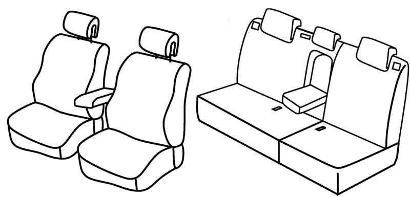 Set coprisedili Superior - Nero/Grigio - su misura per Renault Megane III 5p (11/08>12/15)  - Renault Megane III Sportour (09/09>09/16)