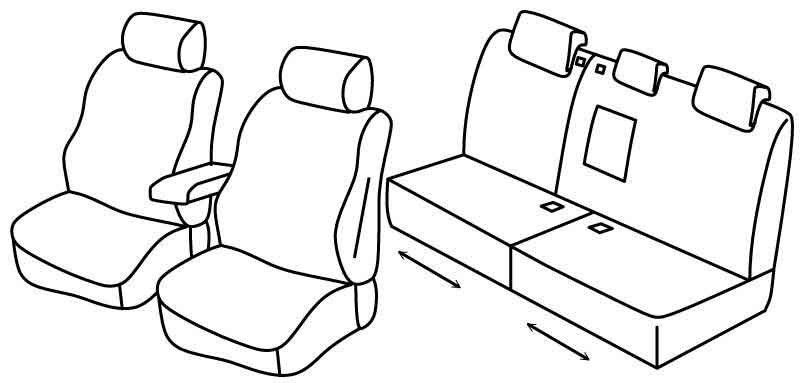 Set coprisedili Superior - Beige - su misura per Renault Modus (09/04>06/13)