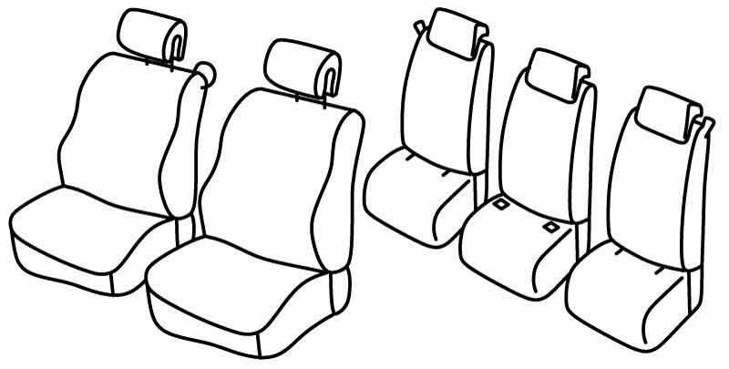 Set coprisedili Superior - Nero/Grigio - su misura per Renault Scenic (06/03>08/09)