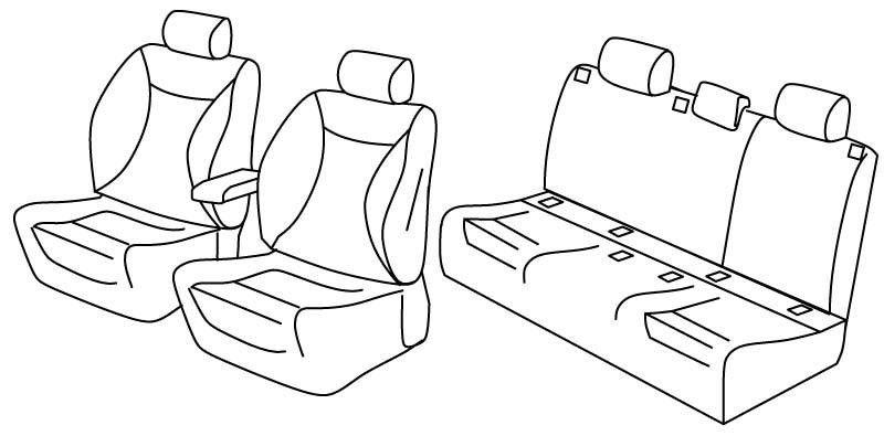 Set coprisedili Superior - Grigio/Nero - su misura per Renault Megane IV Berlina (01/16>) Intens