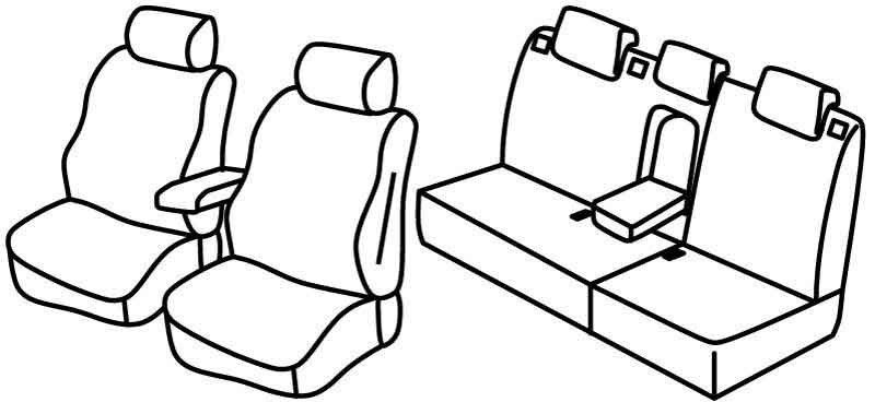 Set coprisedili Superior - Nero/Blu - su misura per Renault Fluence (01/12>04/15)