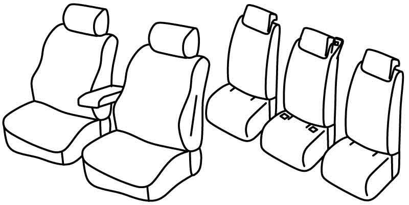 Set coprisedili Superior - Grigio/Nero - su misura per Renault Scenic X-Mod 5 posti (09/09>09/16)