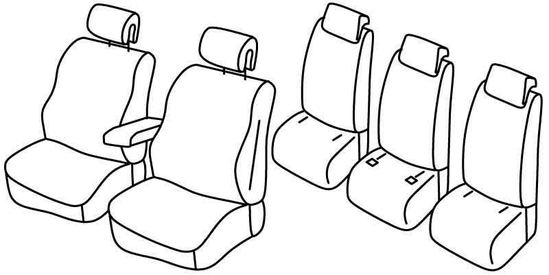 Set coprisedili Superior - Beige - su misura per Renault Scenic X-Mod 5 posti (09/09>09/16)