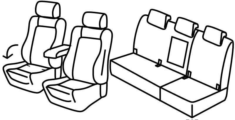 Set coprisedili Superior - Nero/Blu - su misura per Renault Scenic 5 posti (10/16>)