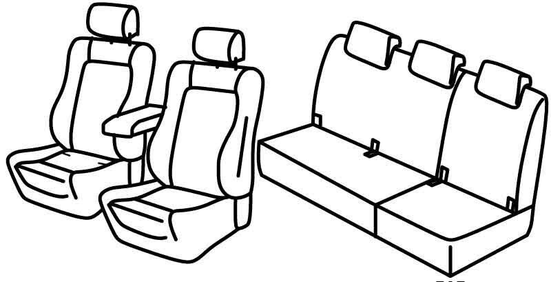 Set coprisedili Superior - Beige - su misura per Renault Scenic 5 posti (10/16>)