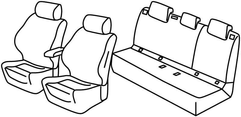 Set coprisedili Superior - Nero/Grigio - su misura per Renault Captur (12/19>)