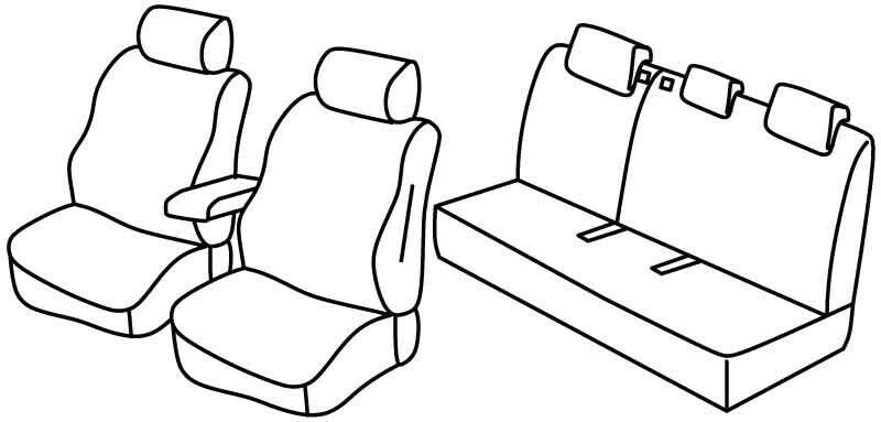 Set coprisedili Superior - Nero/Rosso - su misura per Renault Modus (02/08>06/13)
