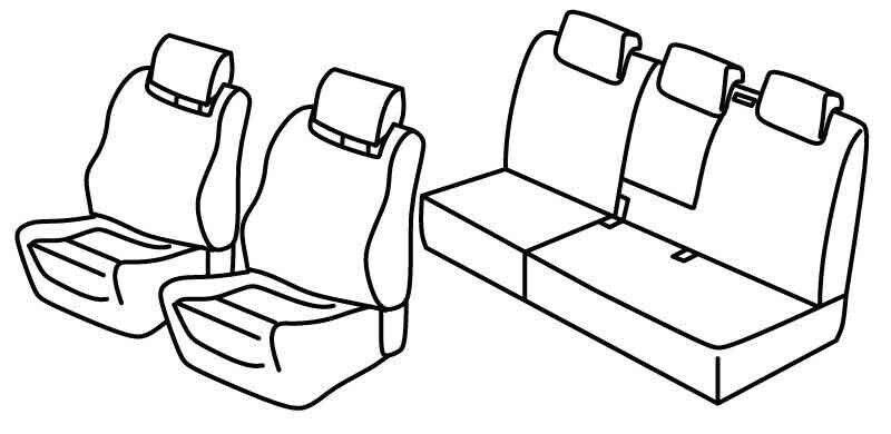 Set coprisedili Superior - Nero/Blu - su misura per Seat Altea XL (01/07>06/15) Freetrack