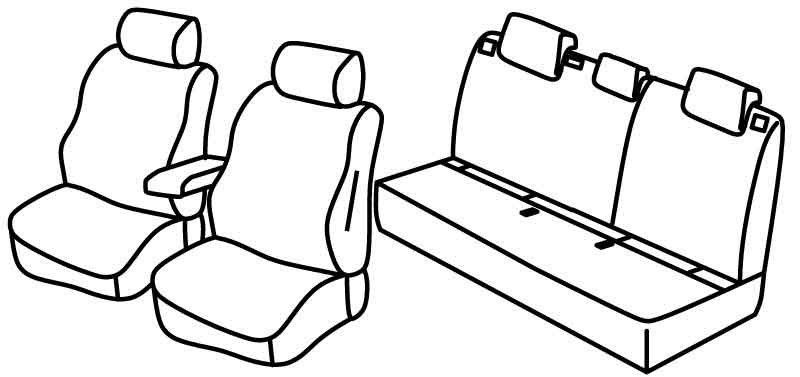 Set coprisedili Superior - Nero/Rosso - su misura per Seat Ateca (07/16>) Style