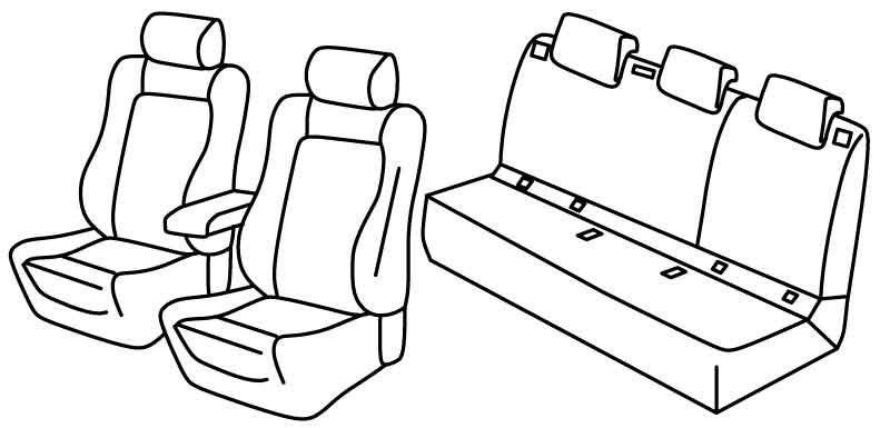 Set coprisedili Superior - Nero/Blu - su misura per Seat Arona (11/17>) FR, Xcellence
