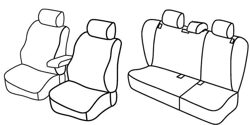 Set coprisedili Superior - Beige - su misura per Skoda Octavia 5p (09/04>02/13)  - Skoda Octavia Wagon (01/05>04/13)