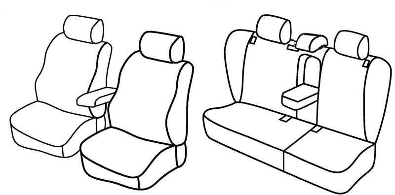 Set coprisedili Superior - Beige - su misura per Skoda Octavia 5p (09/04>02/13)  - Skoda Octavia Wagon (01/05>04/13)