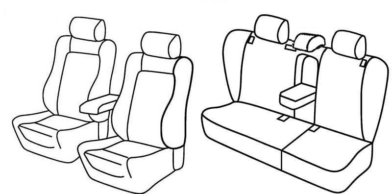 Set coprisedili Superior - Nero/Rosso - su misura per Skoda Octavia 5p (09/04>02/13)  - Skoda Octavia Wagon (01/05>04/13)