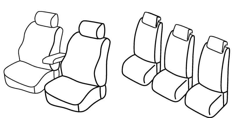 Set coprisedili Superior - Nero/Blu - su misura per Skoda Yeti (01/14>12/17) Active
