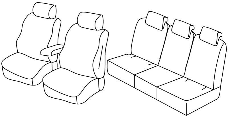 Set coprisedili Superior - Nero/Blu - su misura per Skoda Yeti (01/14>12/17) Active