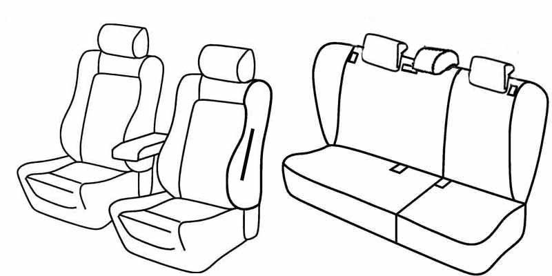 Set coprisedili Superior - Nero/Grigio - su misura per Skoda Octavia 5p (09/04>02/13)  - Skoda Octavia Wagon (01/05>04/13)