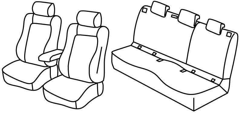 Set coprisedili Superior - Nero/Rosso - su misura per Skoda Karoq (12/17>)