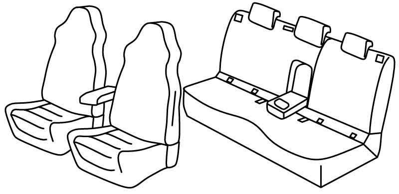 Set coprisedili Superior - Nero/Grigio - su misura per Skoda Karoq (12/17>)