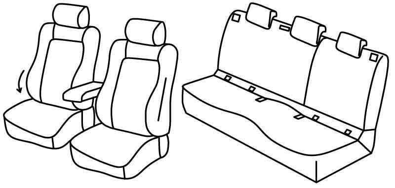 Set coprisedili Superior - Nero/Blu - su misura per Skoda Karoq (12/17>)