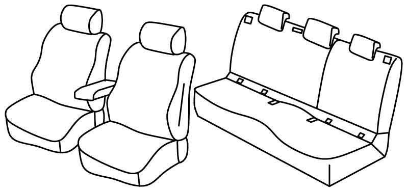 Set coprisedili Superior - Grigio/Nero - su misura per Skoda Karoq (12/17>)
