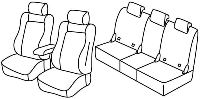 Set coprisedili Superior - Nero/Rosso - su misura per Skoda Karoq (12/17>)