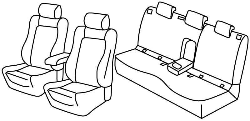 Set coprisedili Superior - Nero/Rosso - su misura per Skoda Karoq (12/17>)
