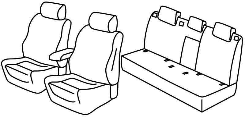 Set coprisedili Superior - Nero/Grigio - su misura per Skoda Octavia Wagon (06/20>)