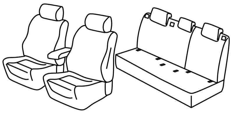 Set coprisedili Superior - Nero/Grigio - su misura per Skoda Octavia Wagon (06/20>)
