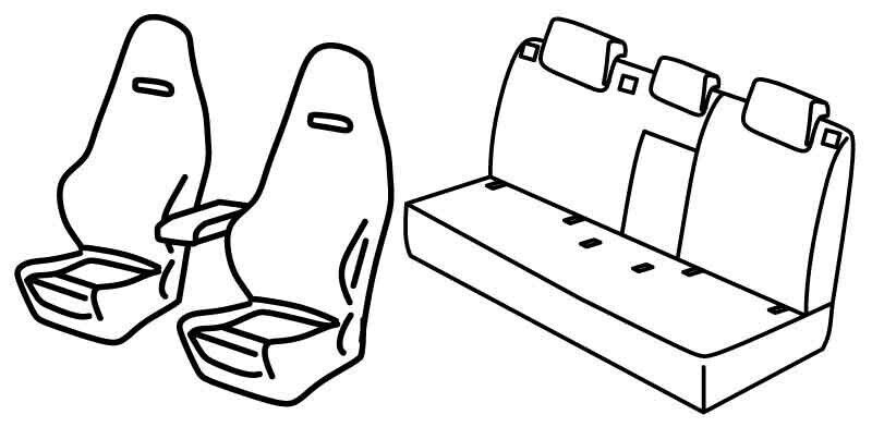 Set coprisedili Superior - Nero/Blu - su misura per Skoda Octavia 5p (06/20>)