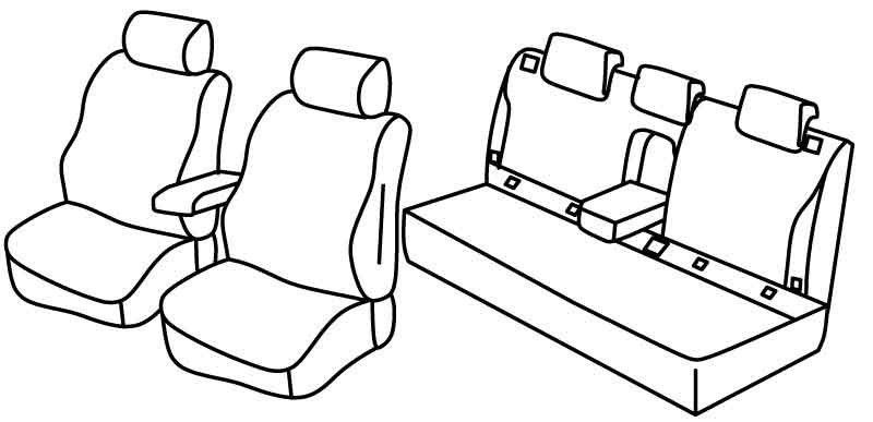 Set coprisedili Superior - Nero/Rosso - su misura per Subaru Outback (03/15>03/21)