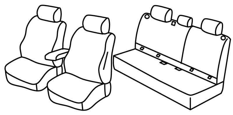 Set coprisedili Superior - Nero/Rosso - su misura per Subaru Forester (04/08>01/13)