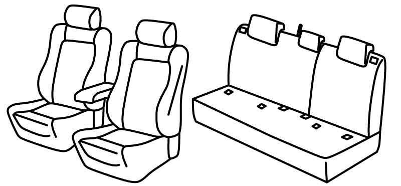 Set coprisedili Superior - Nero/Blu - su misura per Subaru Xv (01/12>01/18) Free, Style, Limited